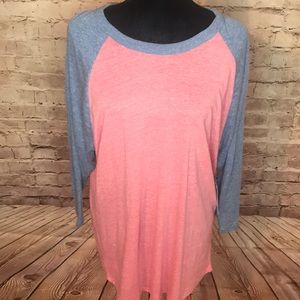 NWT LuLaRoe 3XL Randy colors steel blue/watermelon